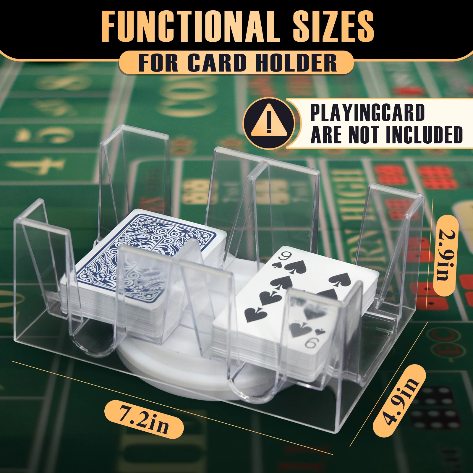 Canasta Card Holder 6 Deck Plastic Revolving Card Game Holder Playing Cards Tray Rotating 360° Organizes Multiple Decks view 2