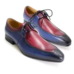 Vintage Mens Oxford Shoes Derby Design Genuine Cow Leather Dress Shoes Formal Business Office Lace-Up Wedding Shoes for Men