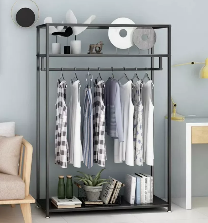 Nano Gold Black High Cabinet Clothing Store Display Rack for Men's And Women's Clothing Hanging Store Specific Rack