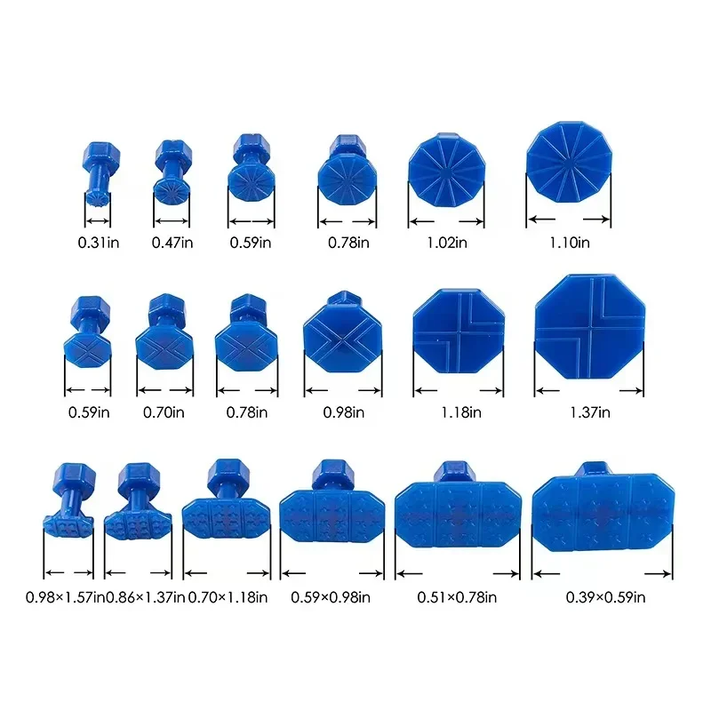 19pcs/set Universal Car Dent Puller Plastic Suction Cup For Pulling Vehicle Remove Dents Tabs Sheet Metal Repair Tool Kit Hammer