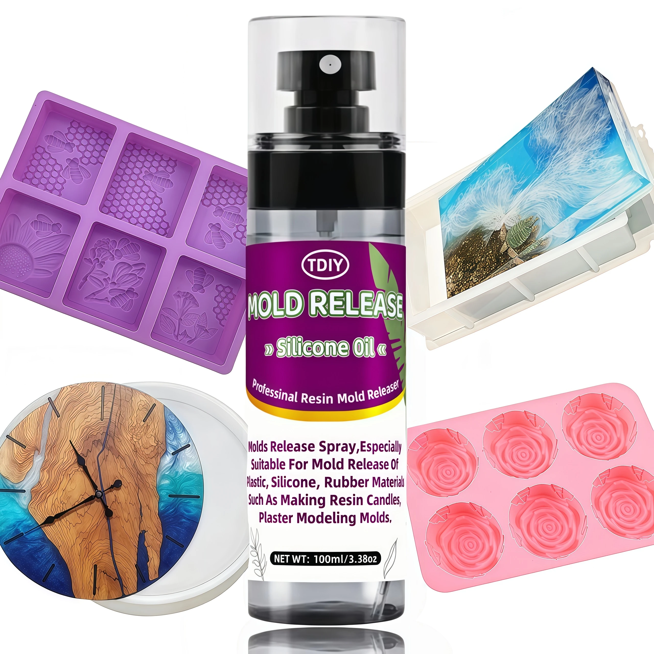 

Mold Release Spray for Candle Making & Epoxy , Professional Grade Silicone Based Release Agent, Easy to Clean Extends Mold Life