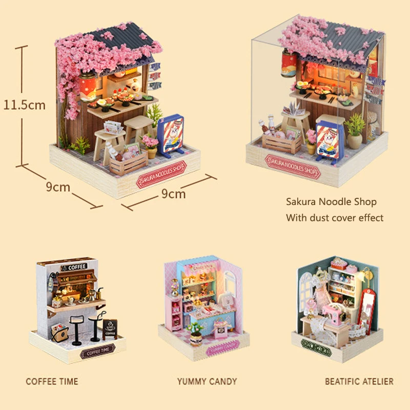 Wooden Miniature Doll Houses DIY Small House Kit Making Room Toys Home Bedroom Decorations With Furniture Wooden Craft DollHouse