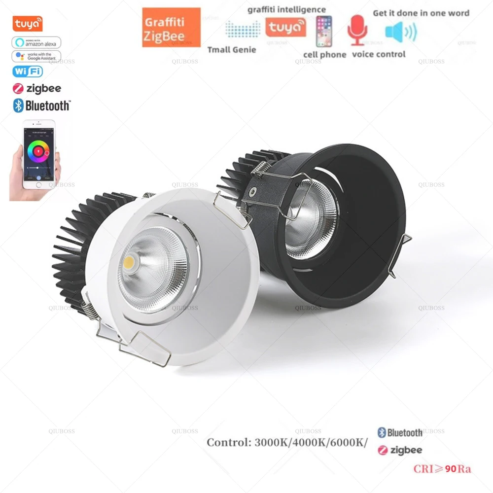 

Graffiti intelligent anti glare downlight ZIGBEE embedded 10W/15W spot light AC85~265V background light indoor lighting