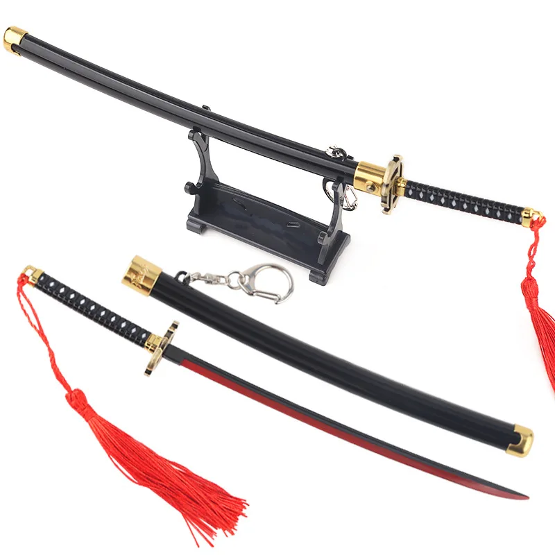 22 سنتيمتر/8.66in اليابانية كاتانا رورونوا زورو كذاب أنيمي الطرفية سيف ساموراي مع غمد Sansaburu سنو المشي لعبة مجسمة معدنية