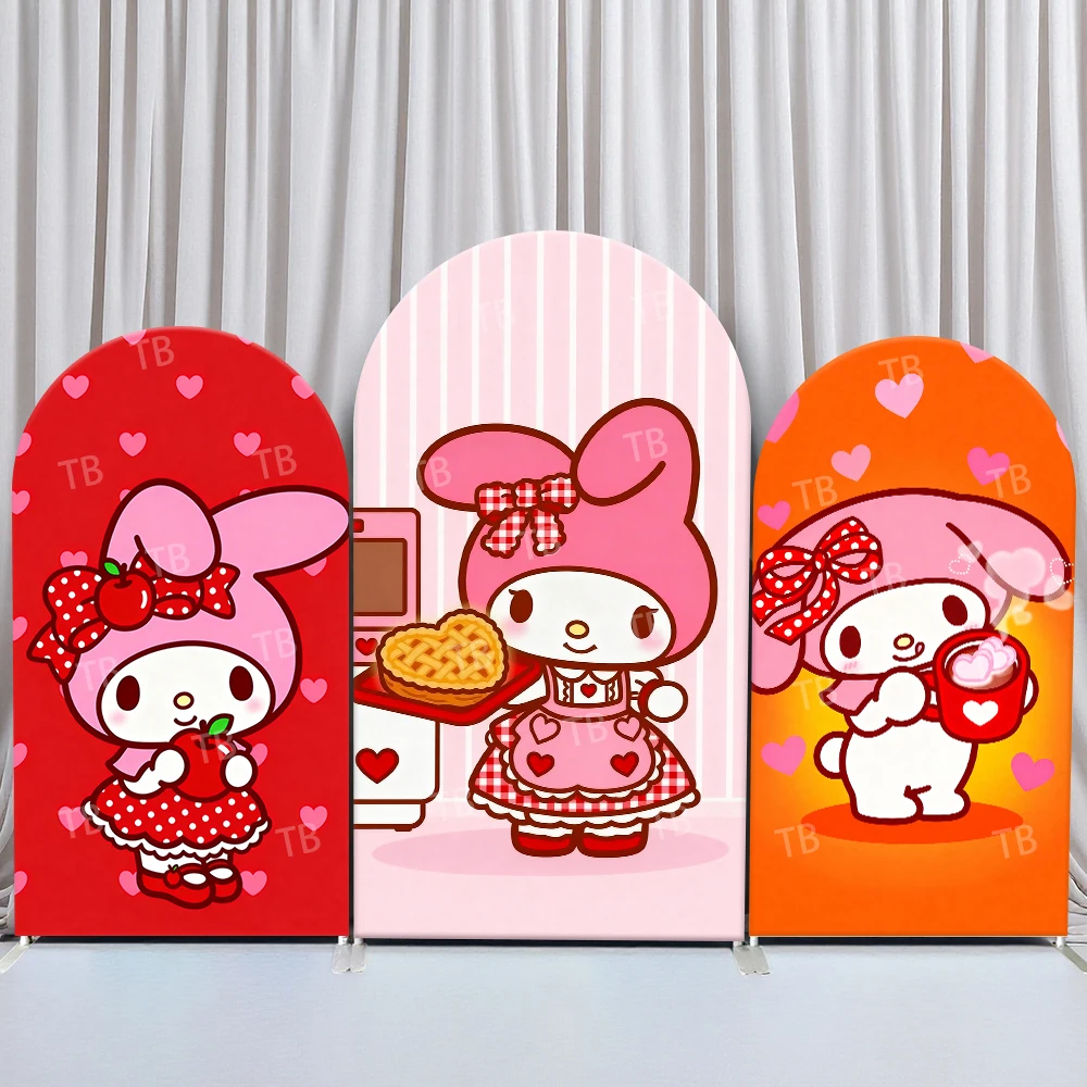 

Sanrio My Melody Sweet Kitchen Style Arch Backdrop Cover Warm Festive Scene For Kids Birthday Baby Shower Photo Booth Decor