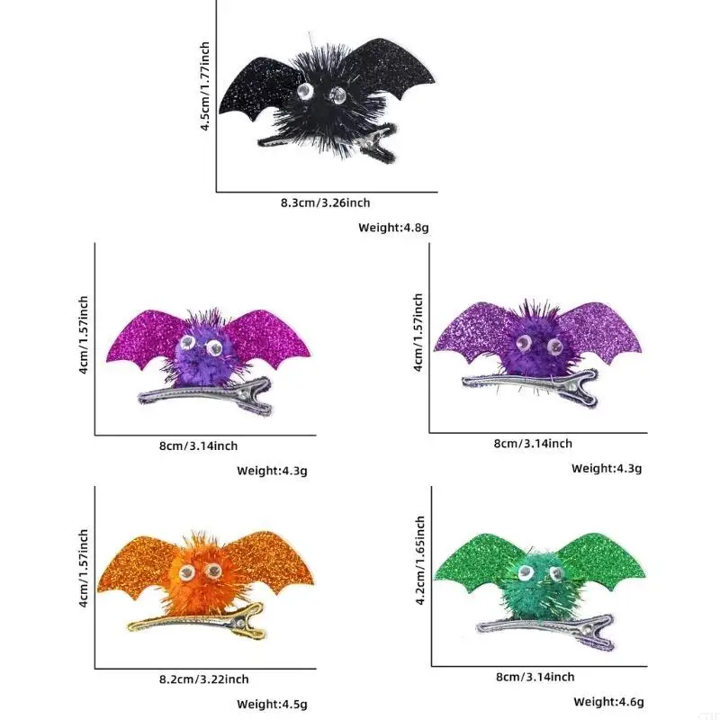 C71F Teen Girl Hair Clip Bat Wing Hair Barrettes for Teen Vacation Bangs Wear