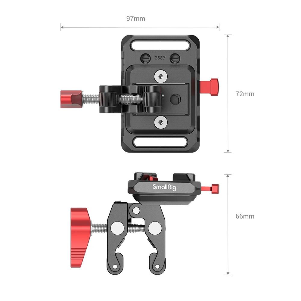 SmallRig-Mini Placa de batería de montaje en V con abrazadera en forma de cangrejo, placa adaptadora de batería 2989 para batería tipo V para trípode de cámara de vídeo