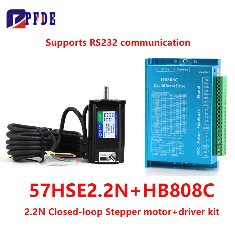 Closed Loop Stepper Motor Kit Nema 23 DSP Easy Servo 2.2Nm/285oz.in ,24-80V DC Steping Driver for CNC Router Engraving