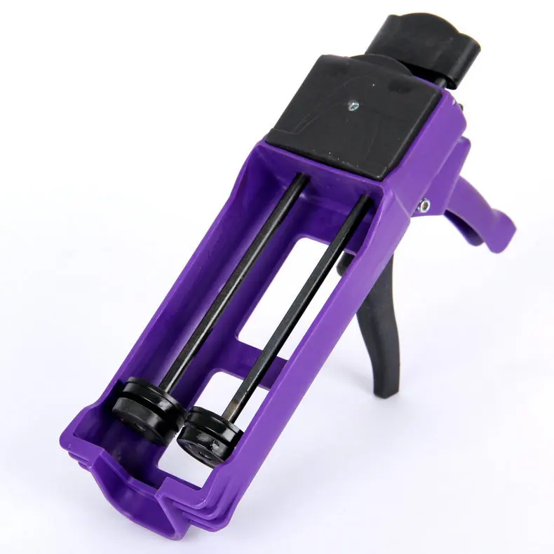 Double tube sewing glue gun, assisting sewing glue gun with dual push rod effortless hand gunner action sewing glue rifle