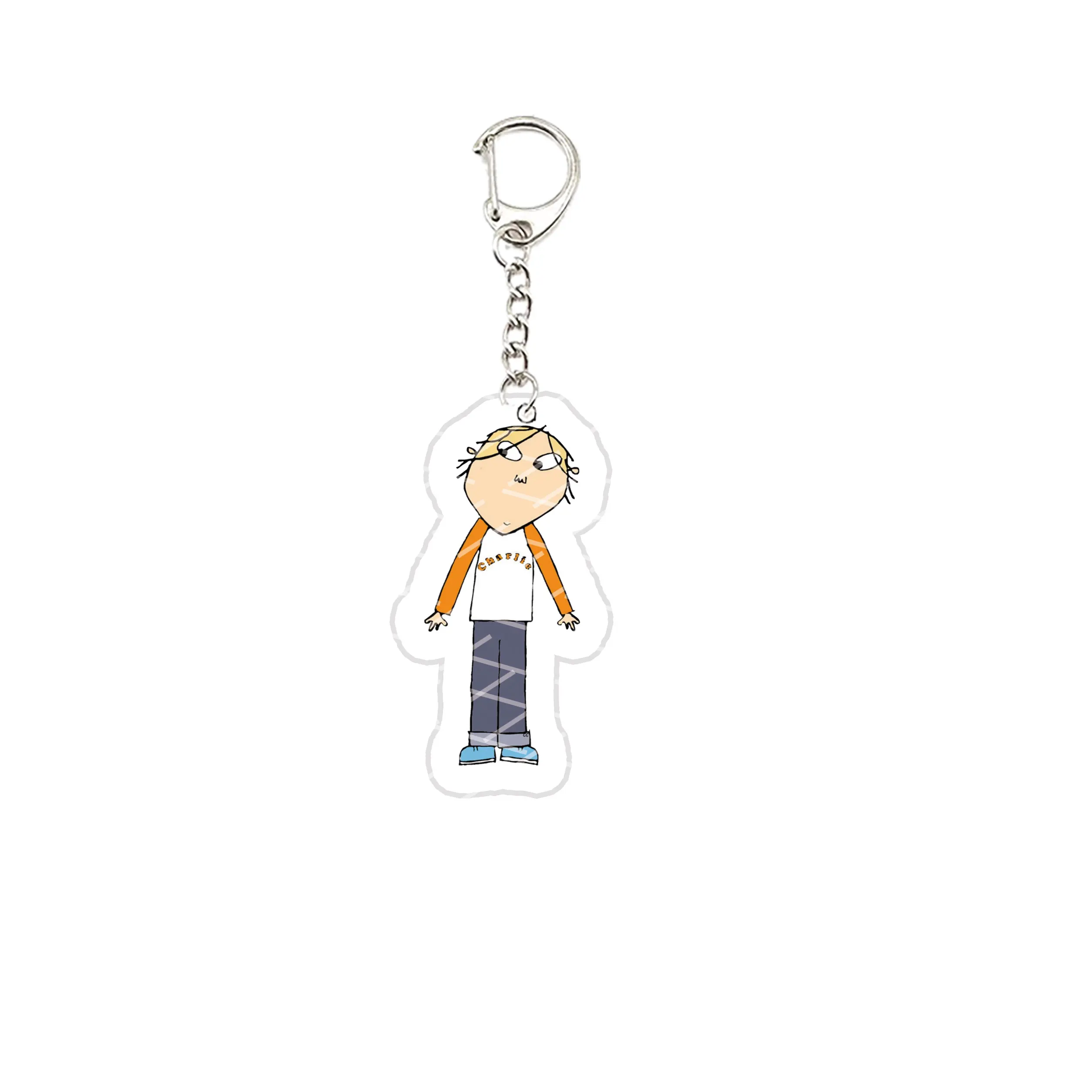 Acrylic Cute Tv Series Charlie and Lola Kids Keychains for Accessories Charlie and Lola Pendant Keyring Jewelry Music Fans Gifts