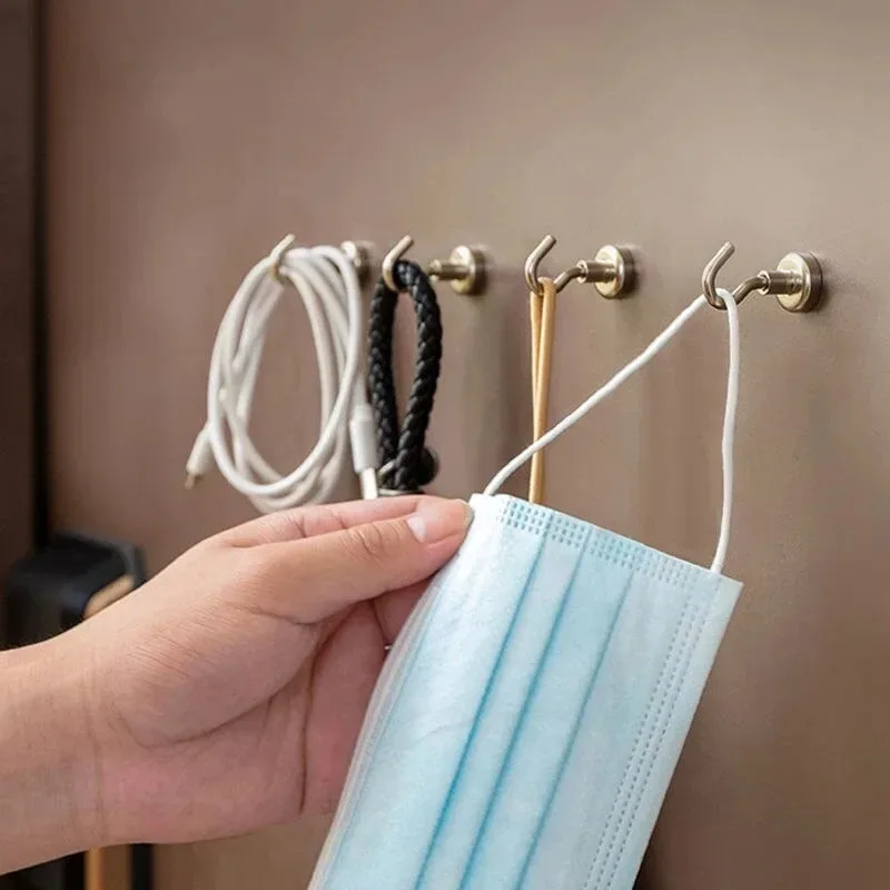 1/5/10PCS Magnet Hook Hanger for Keys Wall-mounted Home Kitchen Bathroom Storage Magnetic Hooks Keys Coat Hanger Organization
