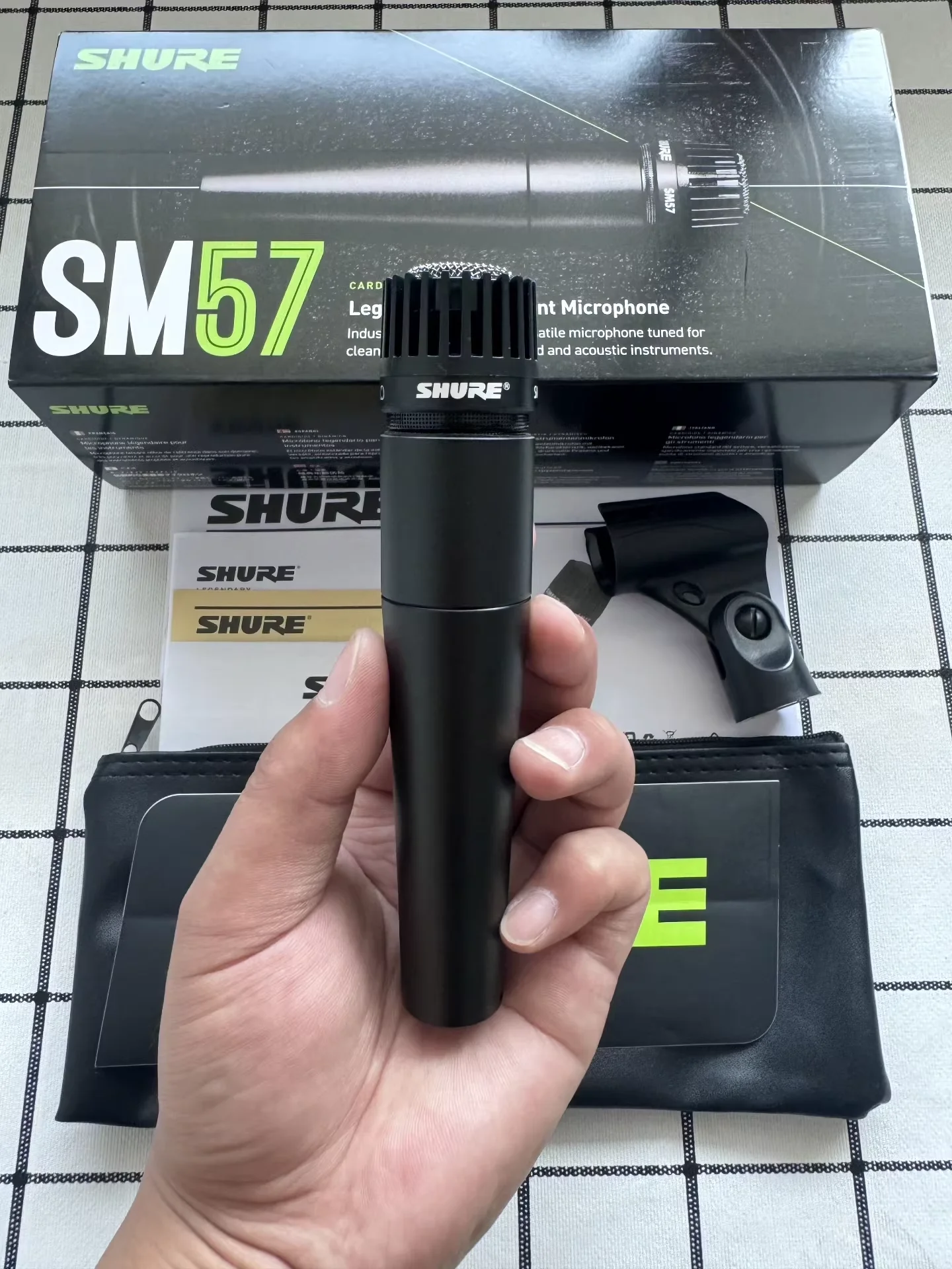 ميكروفون ديناميكي أحادي الاتجاه احترافي أصلي من Shure SM57 سلكي معدني لأداء غناء الكاريوكي على المسرح المباشر #5