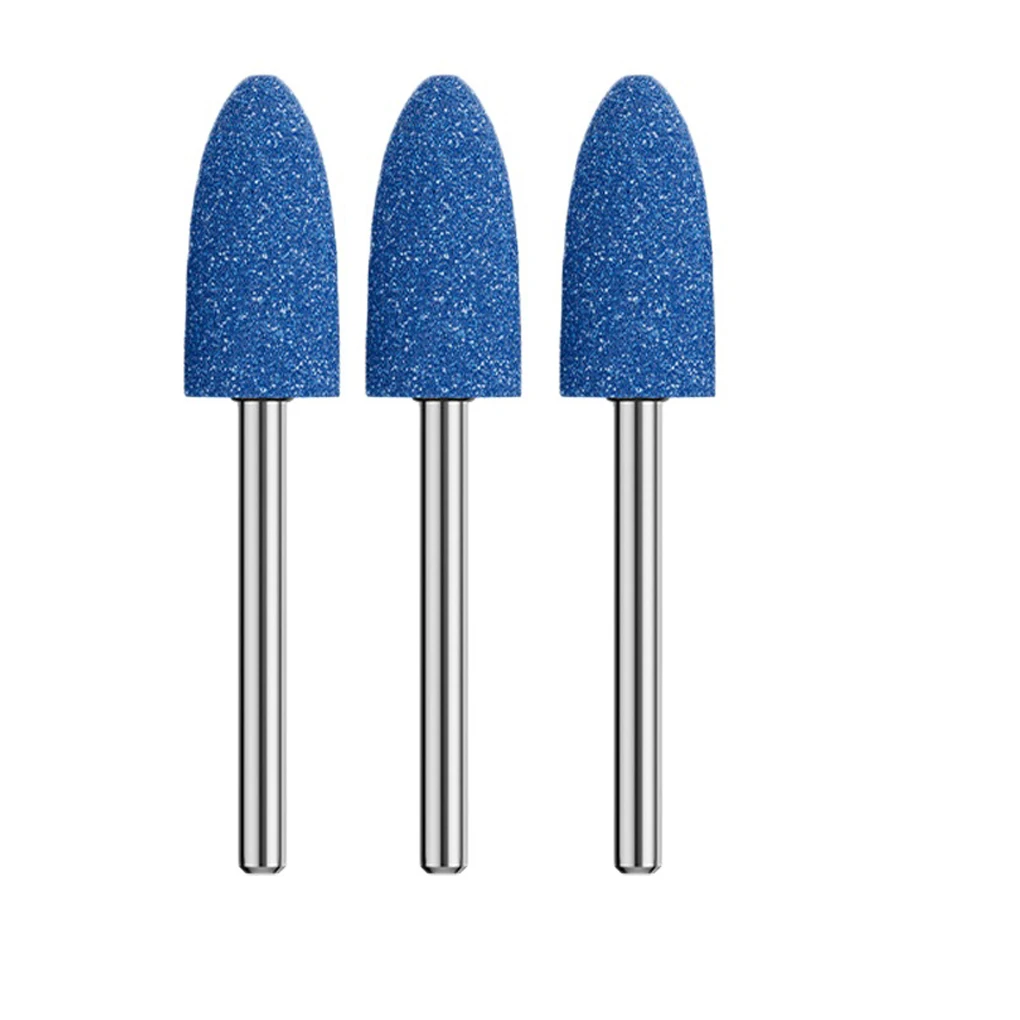 3PCS Blue Corundum Grinding Head Kit For Metal Rust Removal Polishing Deburring Works With Electric Drill Rotary Tool