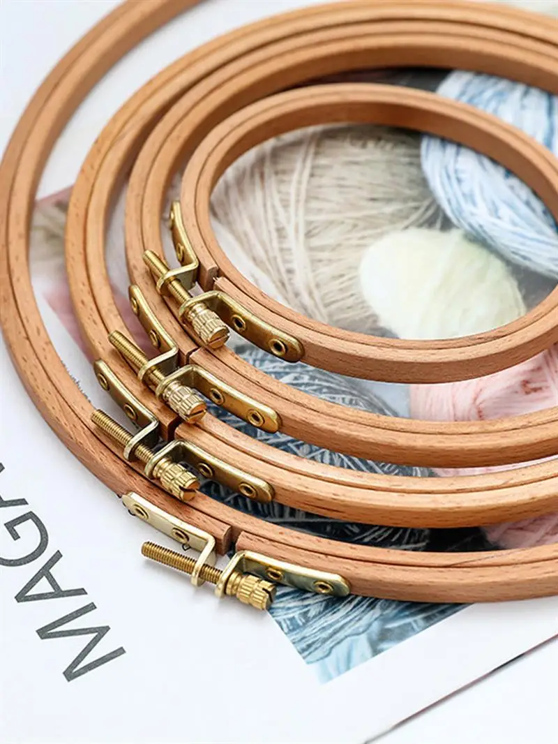 10pc 3-12 Inchs Wooden Embroidery Hoops Frame High Quality Beech Hoop Embroidery Circle Ring Kit Cross Stitch Home Sewing Tool