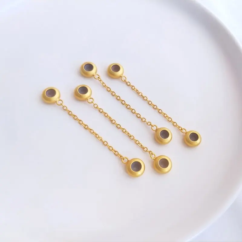 

2PCS 14k Gold Plated Bracelet Hand Rope Positioning Ball Charms for Jewelry Making DIY Supplies Handmade Brass Accessories