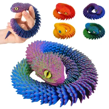 Neue 3D Gedruckt Schlange Bewegliche Gelenk Simulation Schlange Figur Kreative Home Office Desktop Ornament2025 Neue Jahr Geschenk Handwerk Geschenk