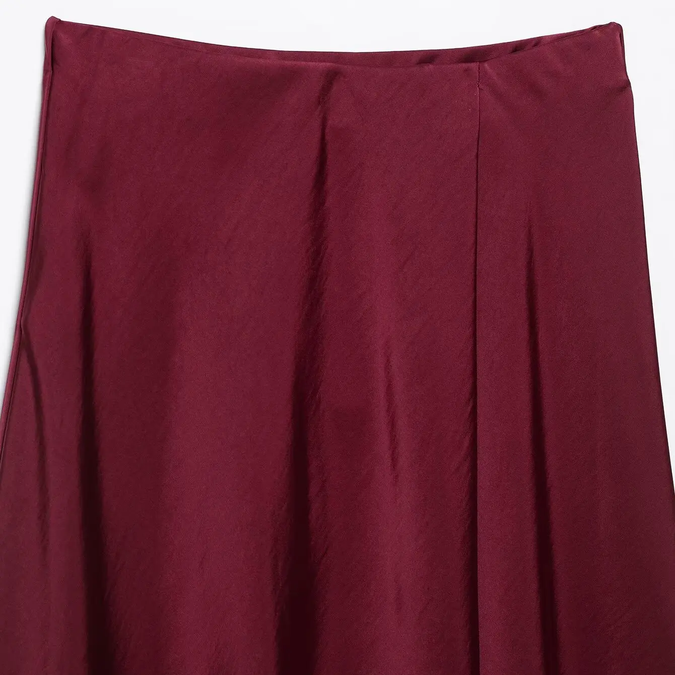 Fashionable Silk Satin Double-Breasted Midi Skirt Women's Premium Quality Autumn New Style A-Line Skirt Standard Fit Casual Wear