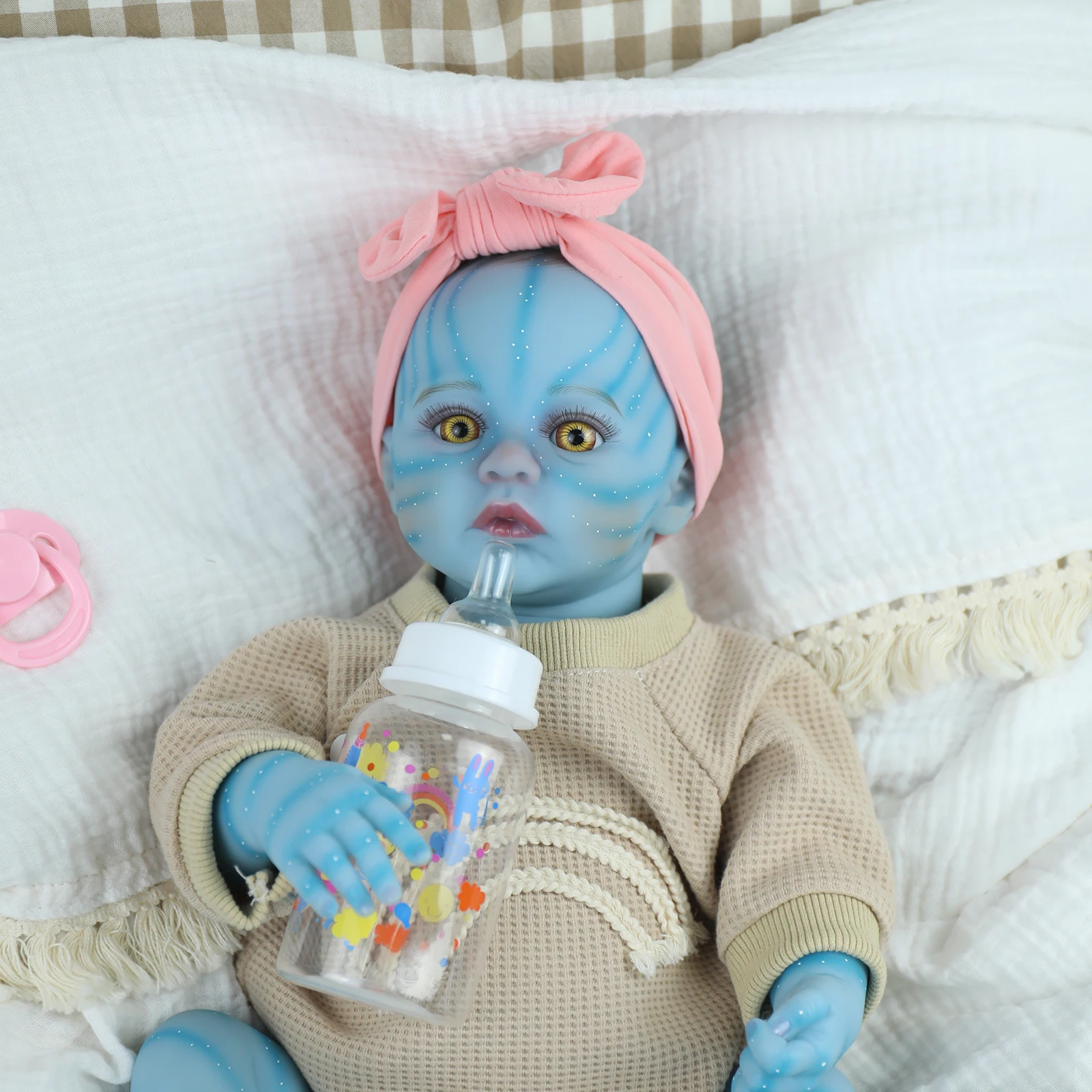 18inch Silicone Baby Reborn Full Vinyl Body Avatar Meadow Lifelike Soft Touch Handmade High Quality Doll for Girls Kids Toy Gift