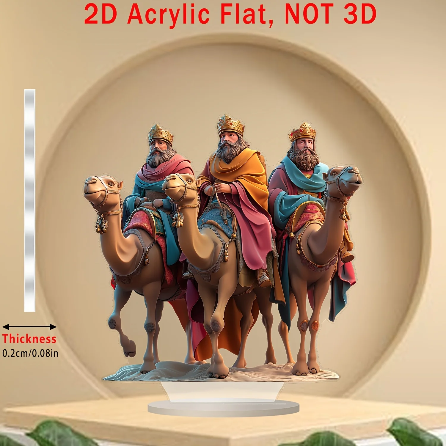 2D Flat, 1pc - Three Kings Acrylic Desktop Decor (9.8