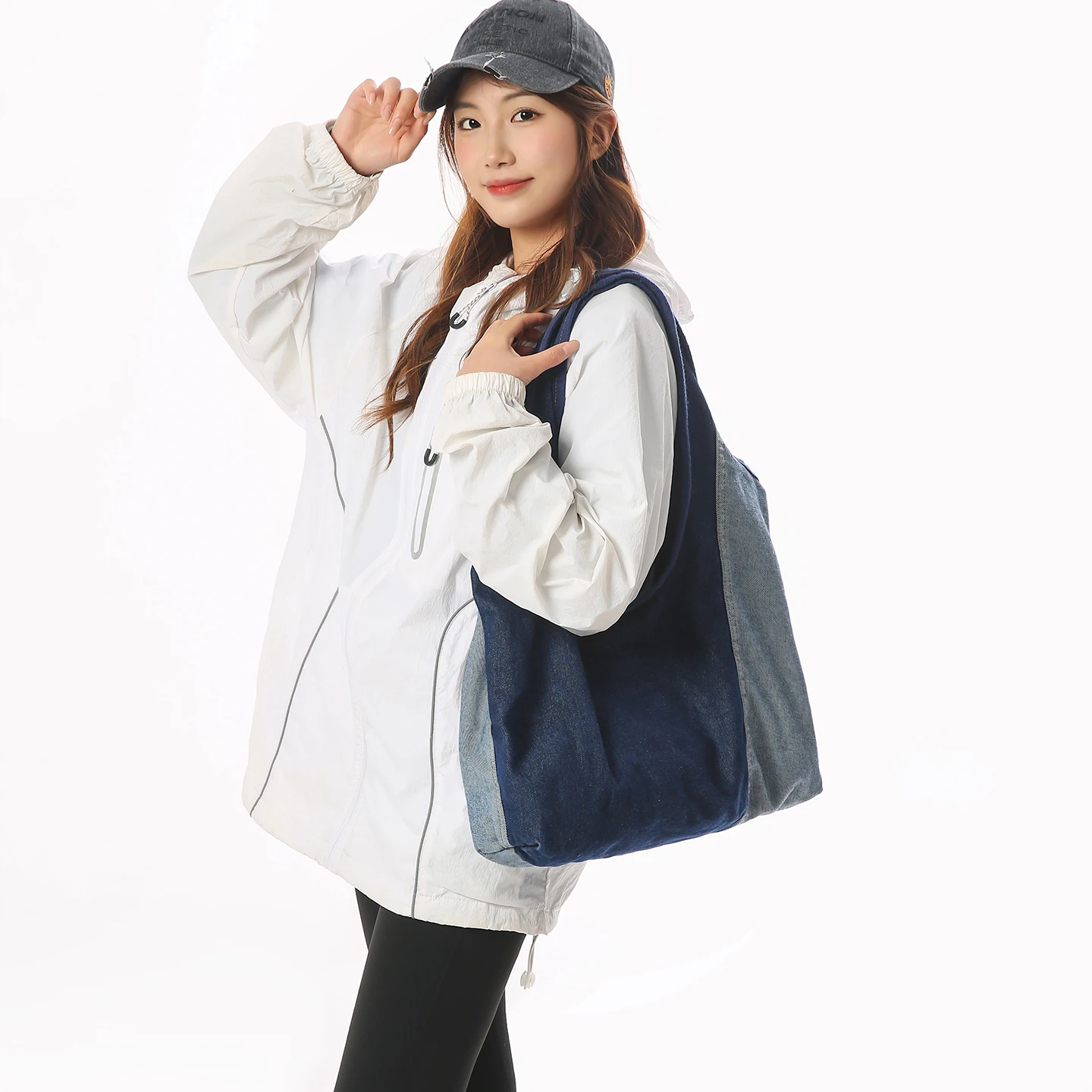 

Джинсовая сумка в стиле пэчворк для женщин, винтажная сумка через плечо, сумка-мессенджер из денима, сумка Y2K, экосумка, корейская сумка для покупок, сумка-хобо в ковбойском стиле, большая сумка-тоут