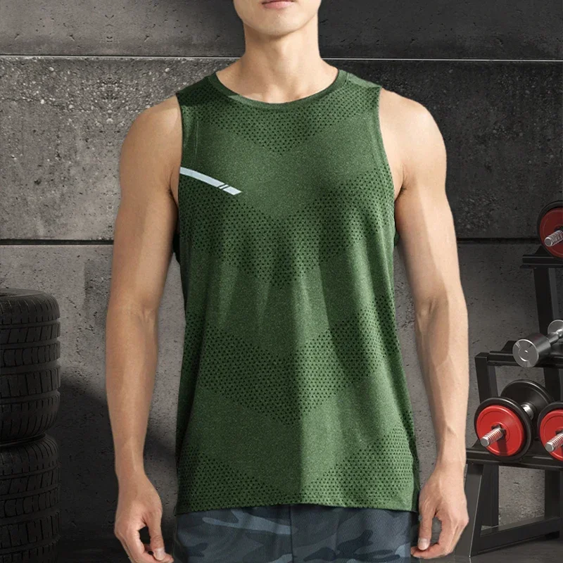 Men\'s Summer Quick-drying Fitness Clothing Summer Cool Beach Travel Undershirt Fashion Gym Running Tank Tennis Jerseys Sports