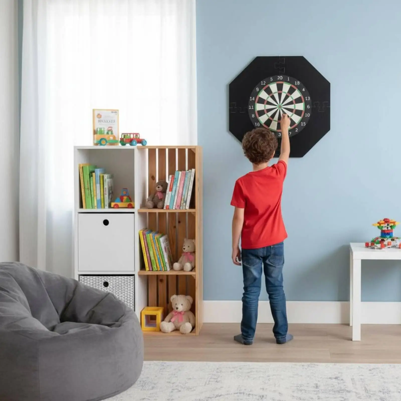 Dartboard Surround Interlocking Design Octagon Target Board Backer for Basement