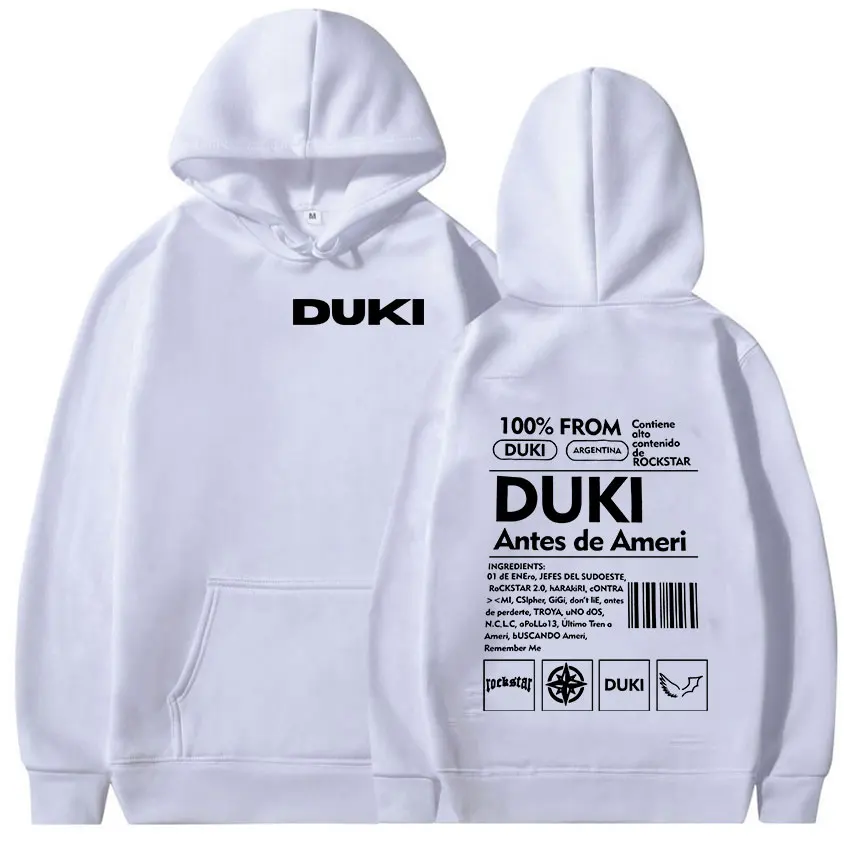 Rapper Duki ADA Album Print Hoodie Men Women Casual Autumn/Winter Oversized Sweatshirt Retro Harajuku Fashion Pullover Hoodies