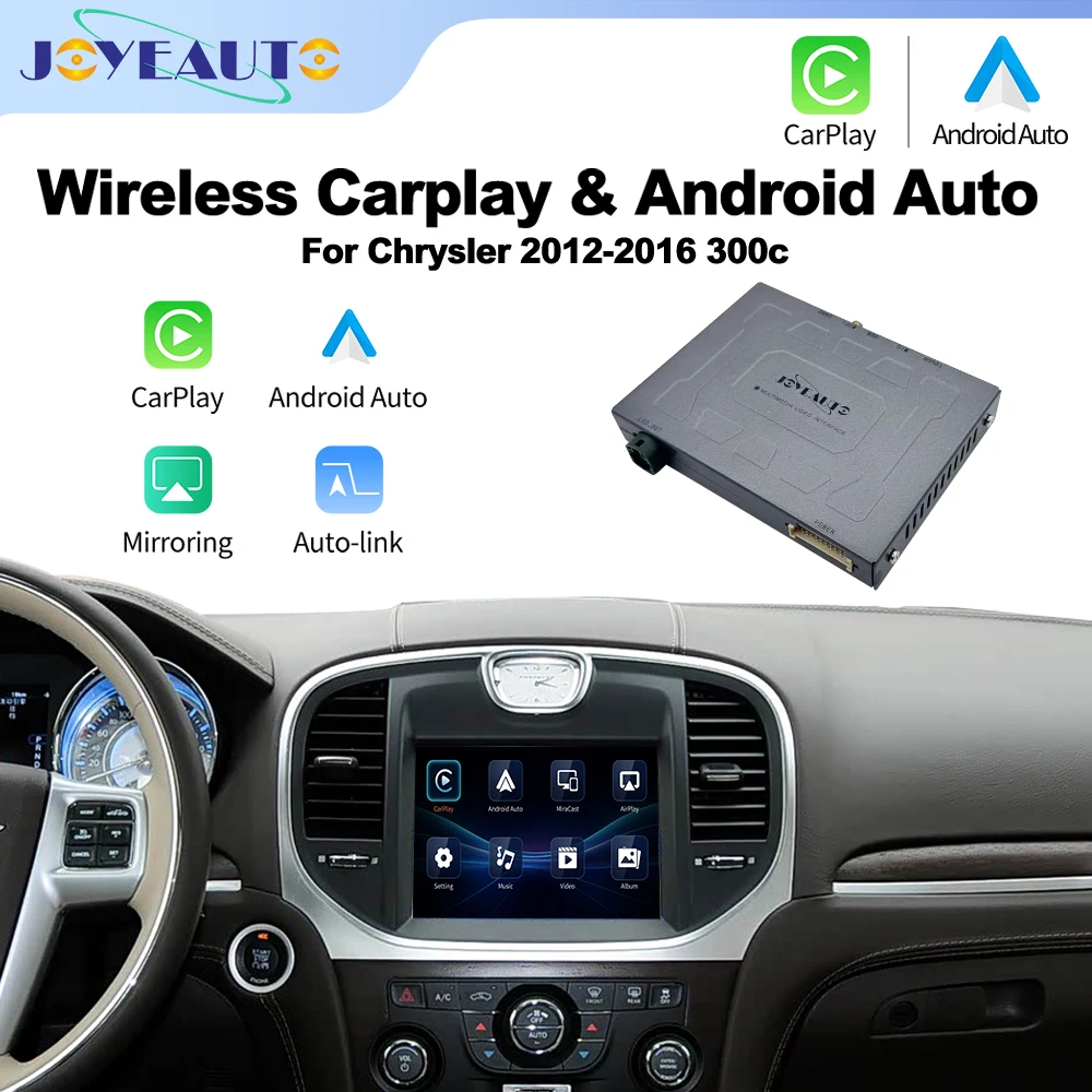 JoyeAuto Wireless CarPlay Android Auto Interface for 2012-2016 Chrysler 300c Mirroring AirPlay USB Flash OEM Screen Upgrade Box