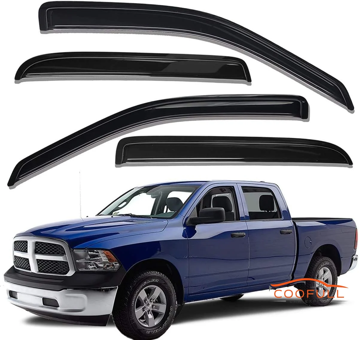 

Дефлекторы окон (ветровики) для Dodge RAM 1500 2500 3500 2009-2025, защита от дождя, вентиляционные козырьки на двери