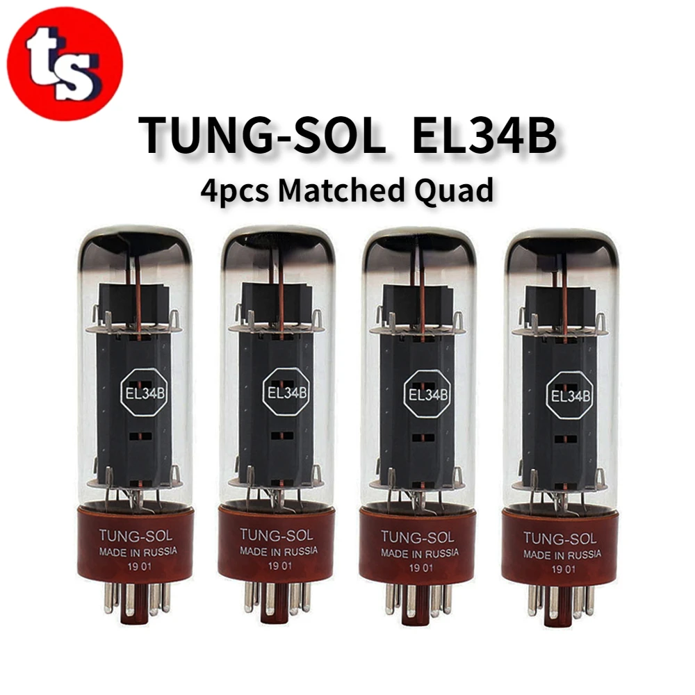 

TUNG-SOL EL34B Vacuum Tube HIFI Audio Valve Replace 6CA7 6P3P 6L6 Electronic Tube Amplifier Kit DIY Matched Quad El34