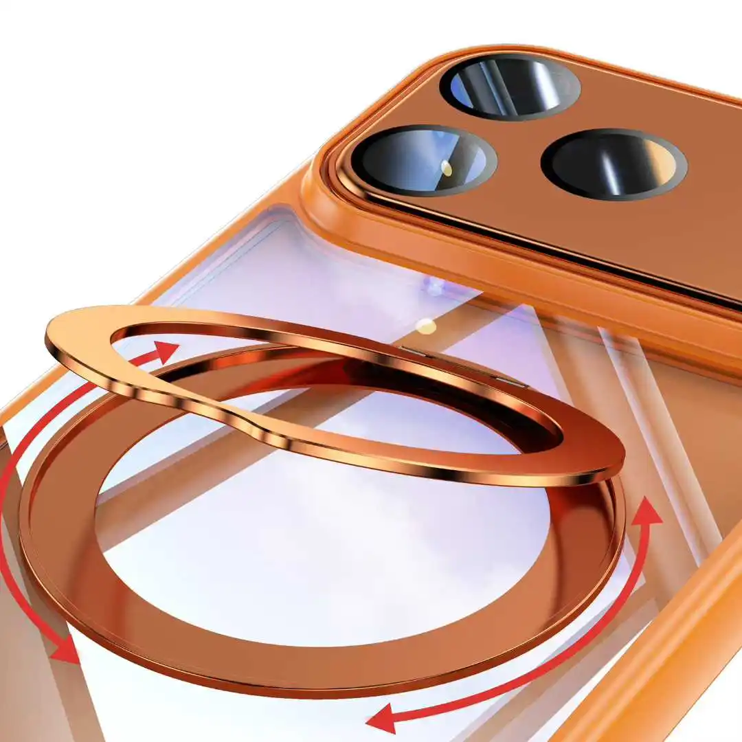 حافظة مغناطيسية بحامل حلقي معدني لهاتف Magsafe IPhone 17 Air 16 E 14 13 15 Pro Max Plus 17Air 17Pro 16E Mac غطاء هاتف آمن #4