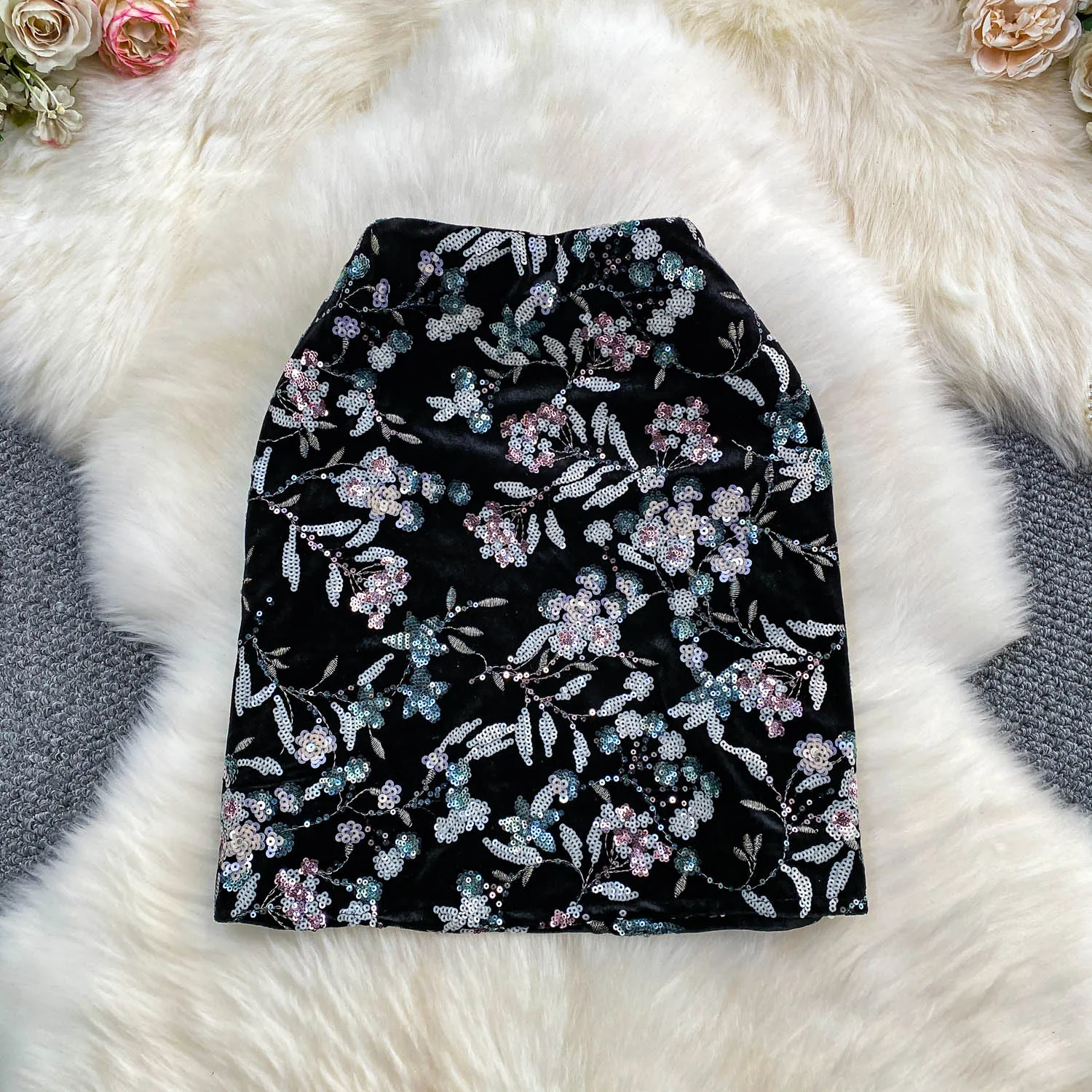 المرأة مثير الترتر تنورة حزب أزياء خمر التنانير القوطي الخريف النساء الملابس فستان قصير