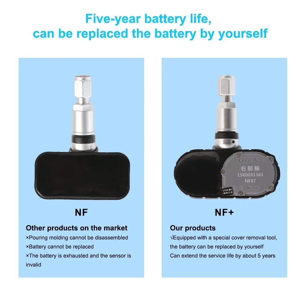 

New CAREUD U912 TPMS for Honda Toyota Nissan Mazda Car Electronics Wireless Tire Pressure Monitoring System