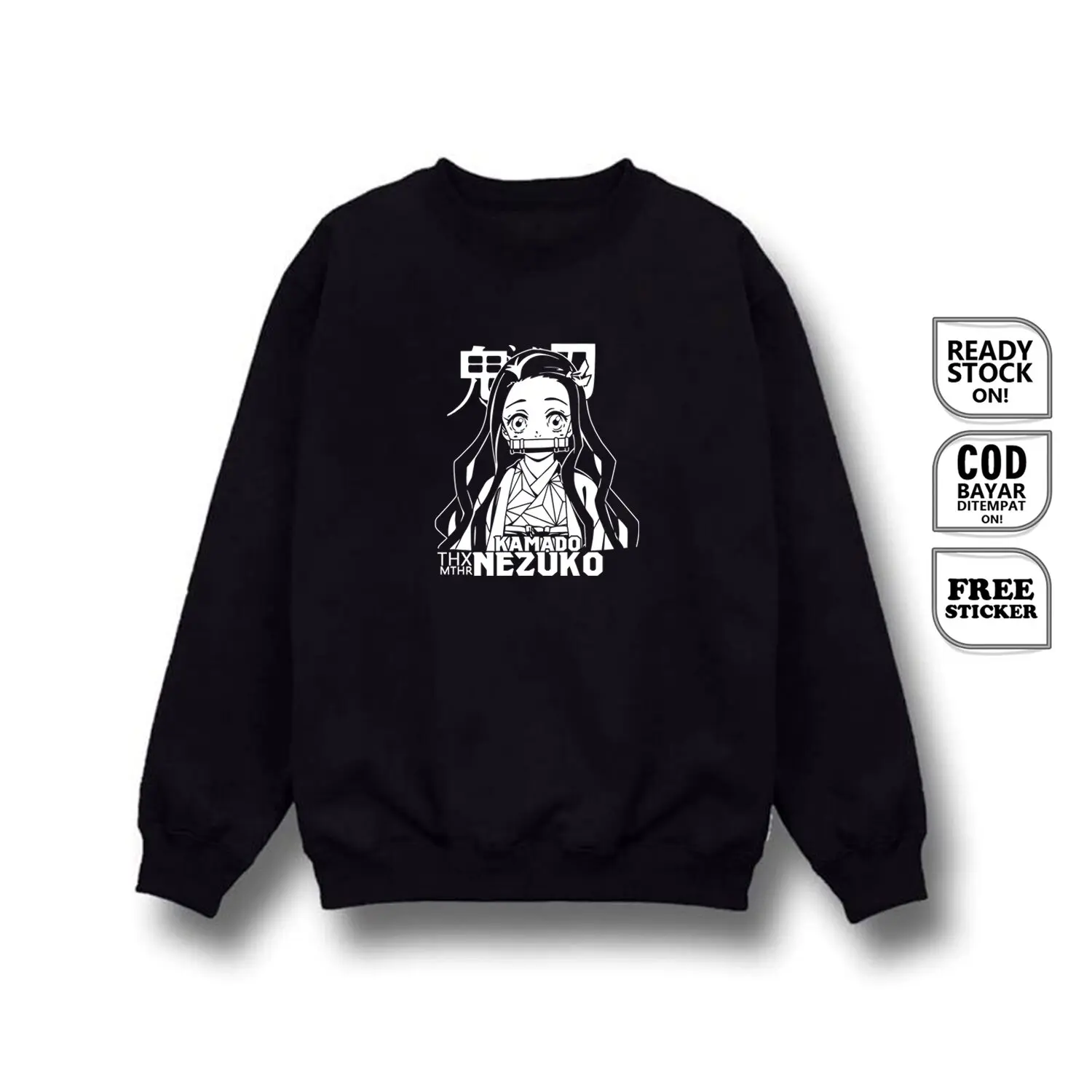 Sweater Crewneck Anime Nezuko Kamado Kimetsu No Yaiba Hinokami Demon Slayer Zenitsu Inosuke Hashibira Tanjiro Baju Jepang