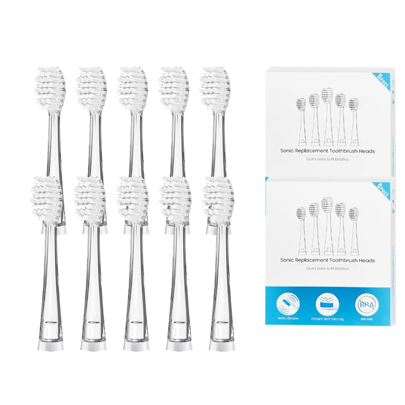 10PCS Kid's Replacement Toothbrush Heads Soft Bristle Replaceable Brush Heads For Seago SG977/EK6/EK7/SG513 Electric Toothbrush