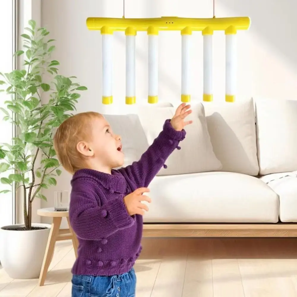 

Quick Reaction Challenge Falling Sticks Game Glowing In The Dark Parent-Child Eye And Hand Grabbing Stick Falling With Music