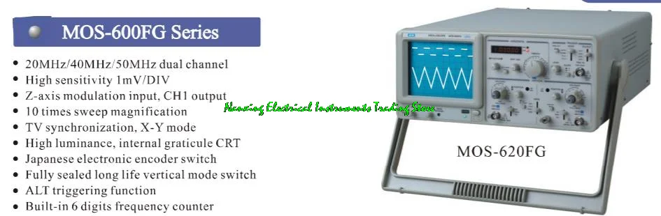 MW MOS-620FG /MOS-640FG /MOS-650FG dual Channel 20MHz/40MHz/50MHz Analog Oscilloscope with frequency counter frequency meter