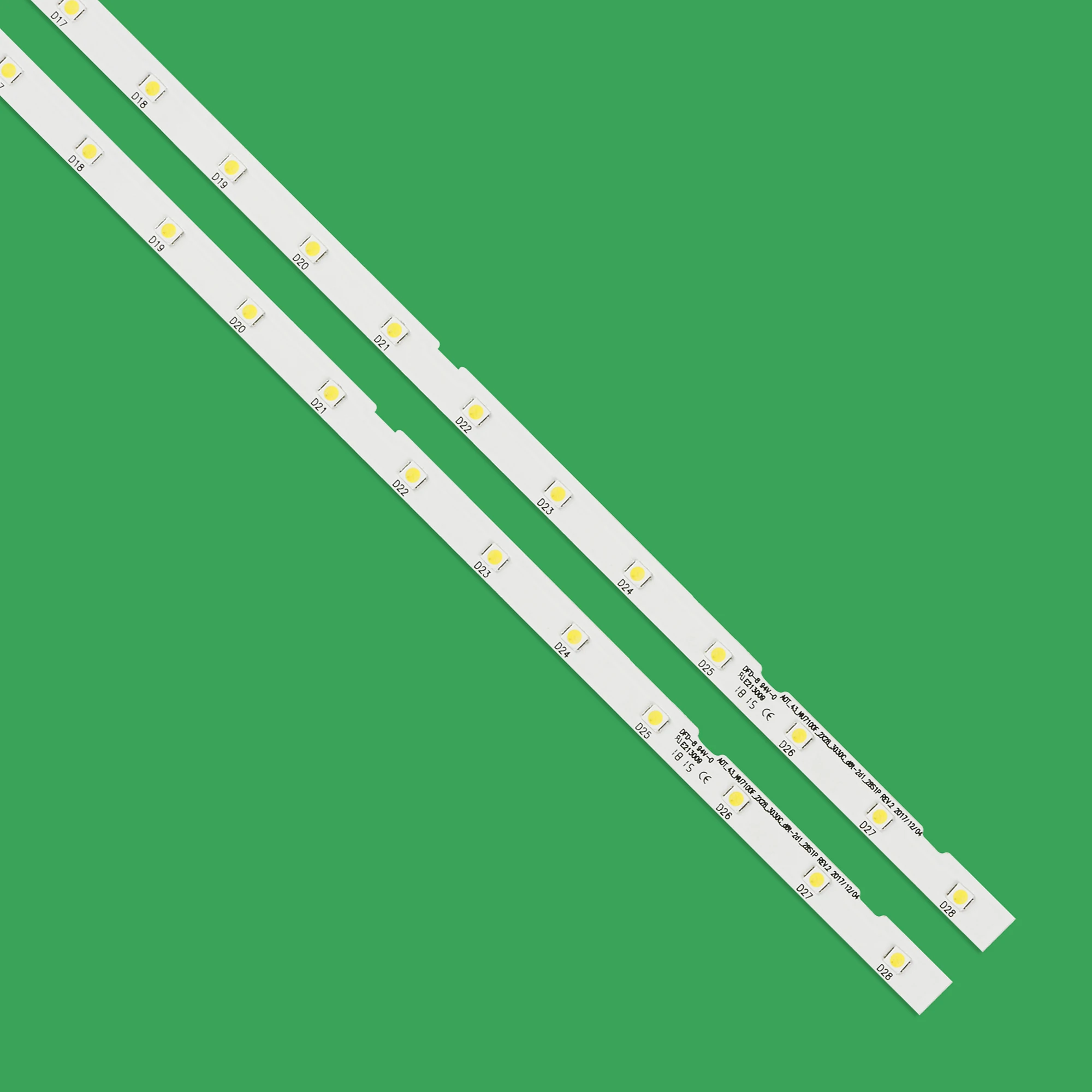 2 pezzi striscia LED per Samsung 43 "TV UN43NU7100 UN43NU6900 HG43AJ690U UE43RU7179 HG43NJ678U AOT_43_NU7100F_2X28_3030C BN44-00947A