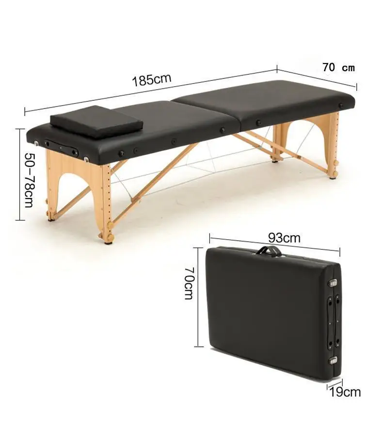 Pregnancy Women Folding Massage Bed Multi-Functional Massager 2 Section Wooden Sturdy Portable Massage Table