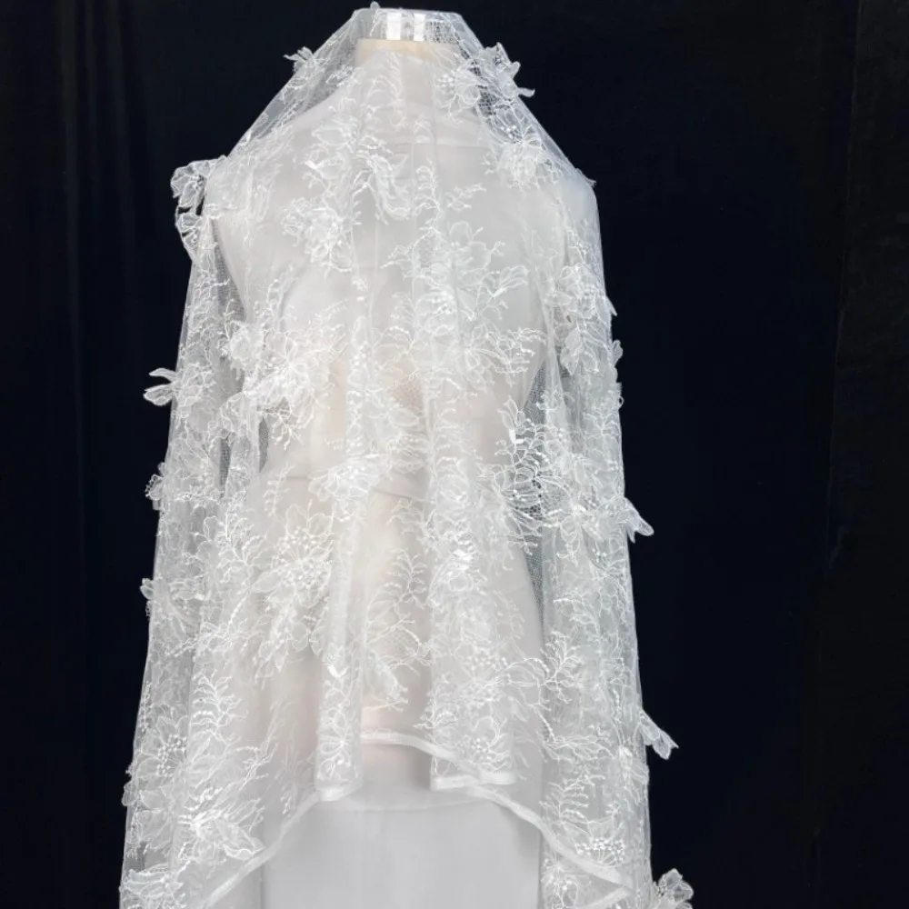 Polyester Material Lace Trim Ribbon Floral Pattern Soft Skin Friendly Decorative Sewing Edging Custom Made 1 Yard Length