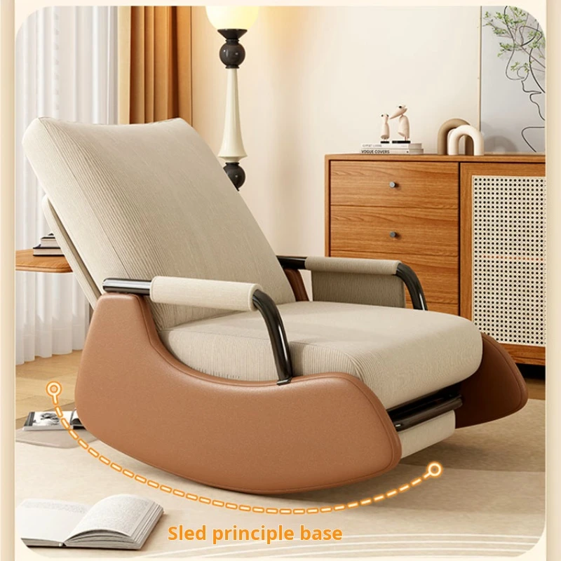 Nordic Leisure Rocking Chair, Folding Recliner, Poltrona de canto, Sofá preguiçoso, Varanda Espreguiçadeira, Mobília confortável do encosto