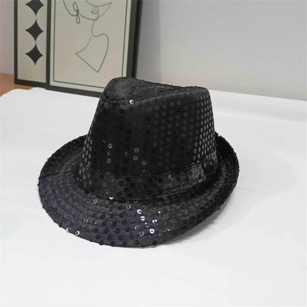 2024 Fashion Sequins Jazz Hat Men Woman Sequin Hat Cowboy Birthday Party Cap Jazz Dance Show Props Costume Wedding Decoration