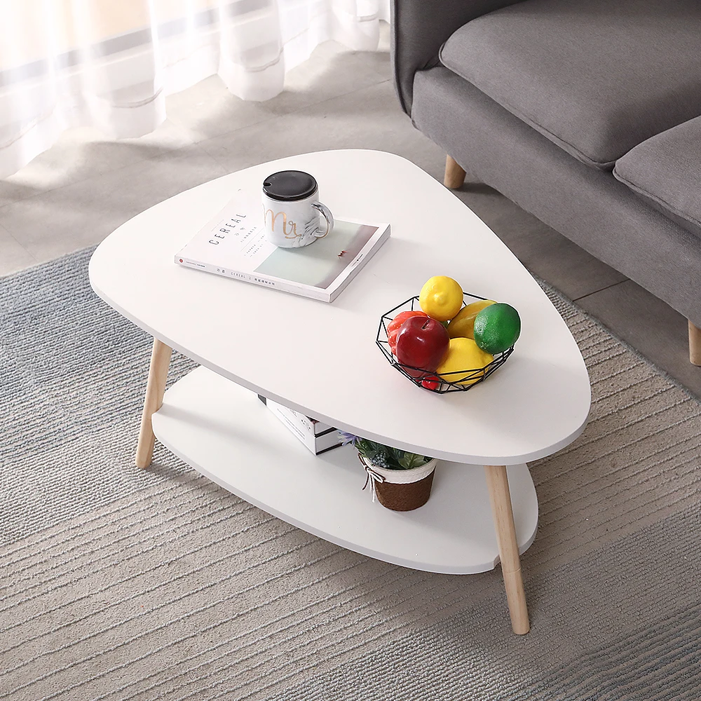 Tavolino ovale scandinavo laccato bianco opaco - L 90 x L 60 cm
