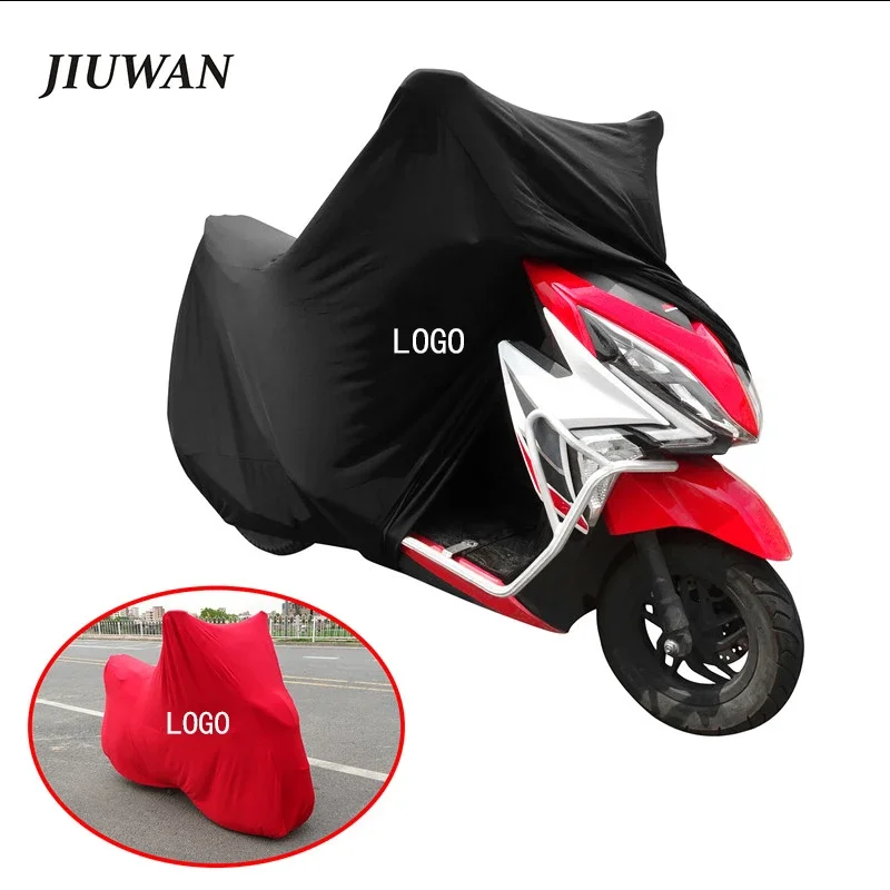 Universal M-4XL Motorcycle Covers UV Indoor Outdoor Protector Cover Motor Bike Scooter Dustproof Cover Elastic Fabric Black/Red