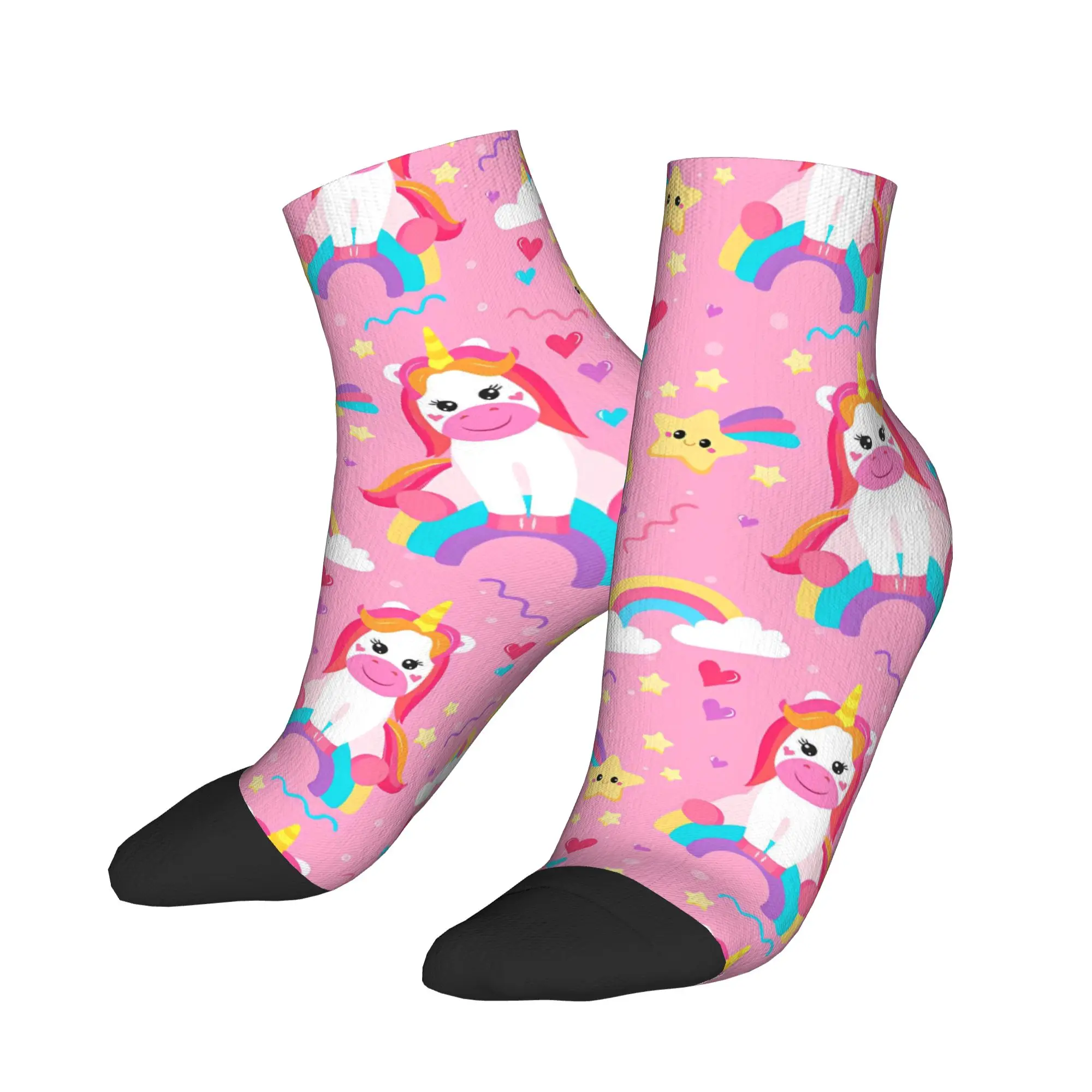 

Cartoon Rainbow Unicorn Socks Summer Ankle Socks Harajuku Couple High Quality Socks Design Outdoor Non Skid Socks