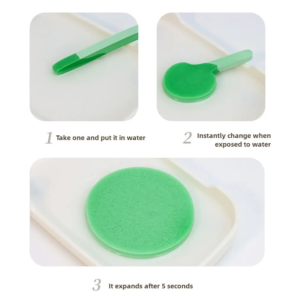 12 stks/pak Gezichtsreinigingsspons Gecomprimeerde PVA-spons voor gezichtswas Gemakkelijke make-up verwijdering Pad Draagbare schone bladerdeeg