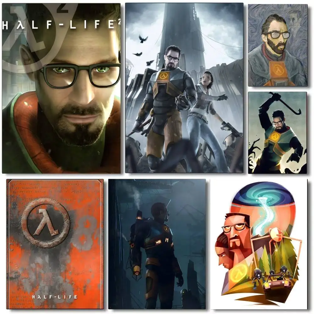 

H-Half Life 2 Game Poster Print Canvas Painting Wall Art Picture Living Room Home Bedrooom Bar Restaurant Decor