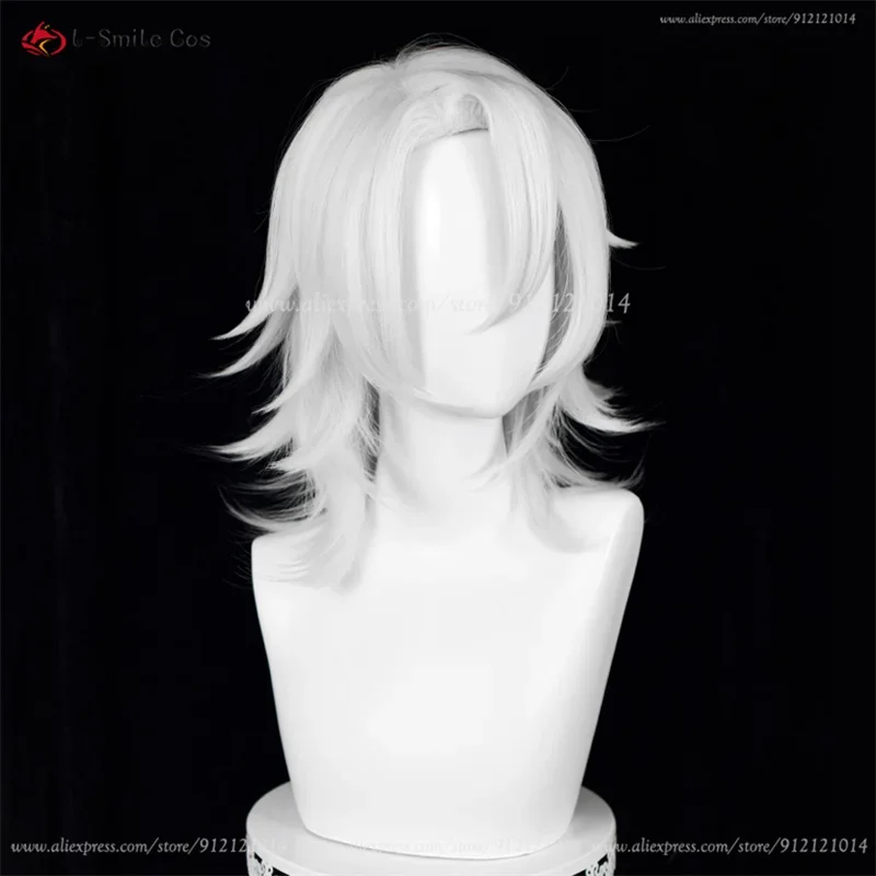 High Quality Uzui Tengen Cosplay Silver White 35cm/40cm Anime Uzui Tengen Cosplay Wig Heat Resistant Synthetic Hair Party Wigs