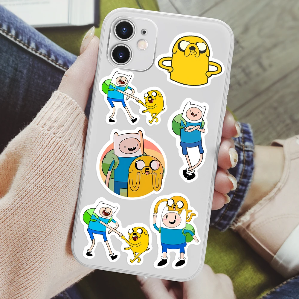 Adventure  Anime Stickers Fin and Jack DIY for Laptop Luggage Phone Scooter Funny Vinyl Decal for Kids Children Waterproof PVC