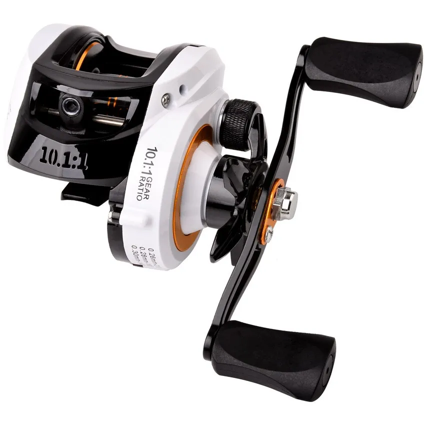 

Baitcasting Reel Fishing Reel White Black reel Right Left Handed Drag Power 10kg Carp Fishing Wheels Fishing Tracking Pesca